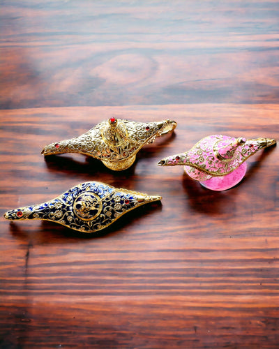 Magická Lampa Aladina s Možnosťou Gravírovania - Ružová Varianta, prepletená so zlatou