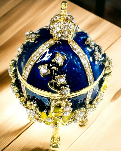 Šperkovnica 'Cisárske vajce' Fabergé – Vintage štýl, dekoratívna nádoba na doplnky