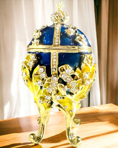 Šperkovnica 'Cisárske vajce' Fabergé – Vintage štýl, dekoratívna nádoba na doplnky