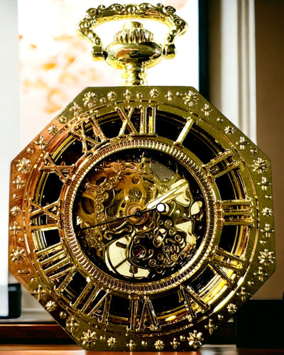 Exkluzívne Vreckové Hodinky v Steampunk Štýle s Viditeľným Mechanizmom na Ciferníku - Klasická Elegancia