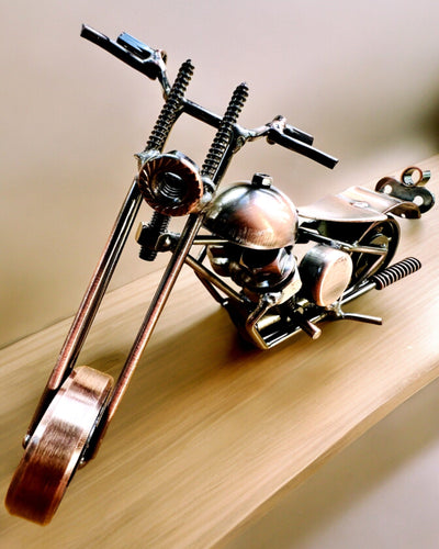 Ručne vyrobený model motocykla zo železa, Chopper, personalizácia, gravírovanie na darček