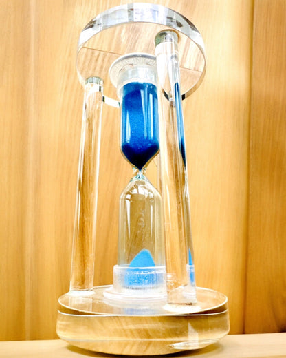 Presýpacie hodiny „Blue Elegance”, 10 cm výška, odmerajú 10 minút času