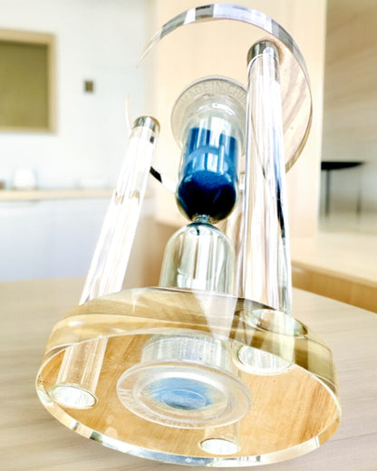Presýpacie hodiny „Blue Elegance”, 10 cm výška, odmerajú 10 minút času