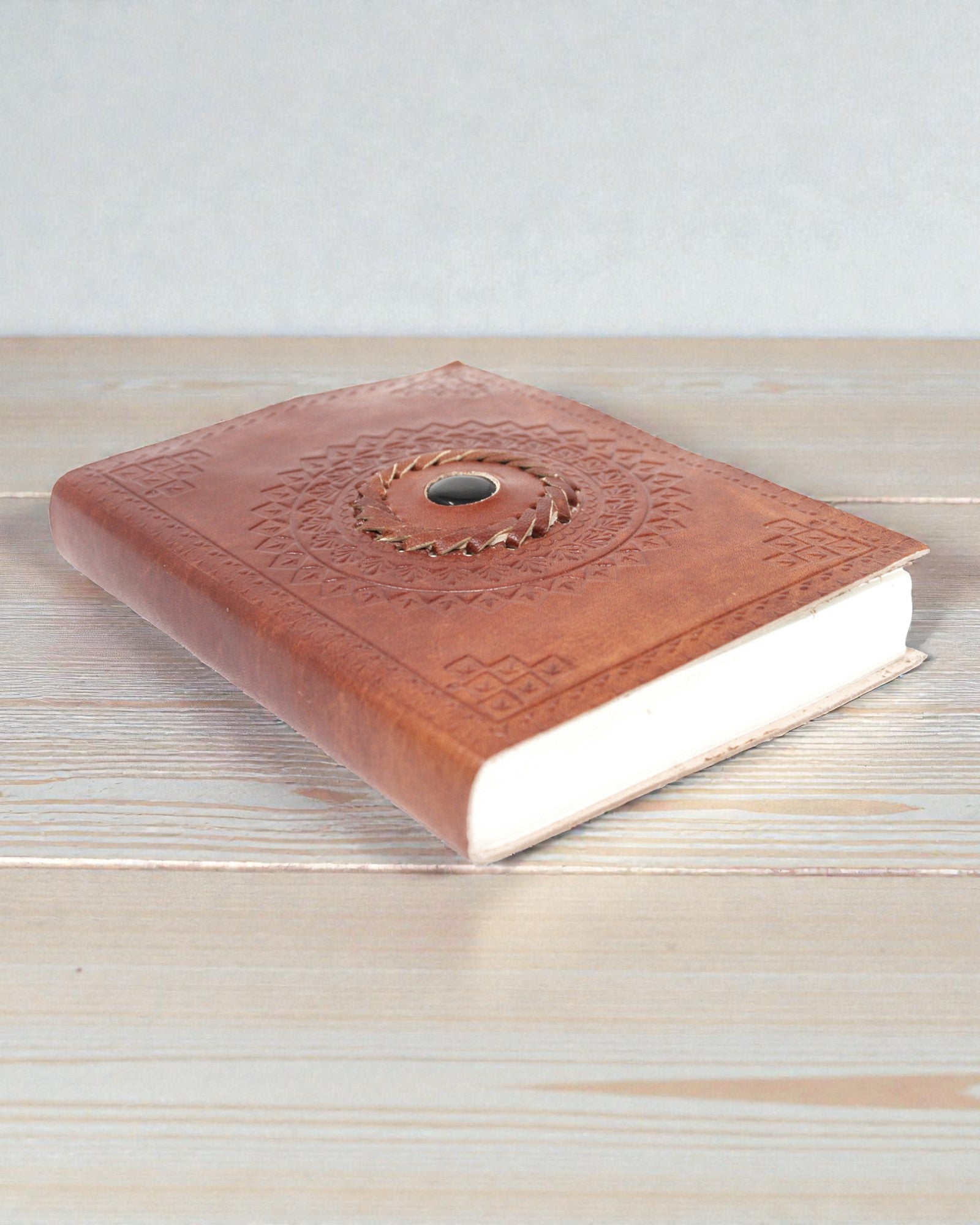 Kožený zápisník Čierny ónyx 17x12 cm