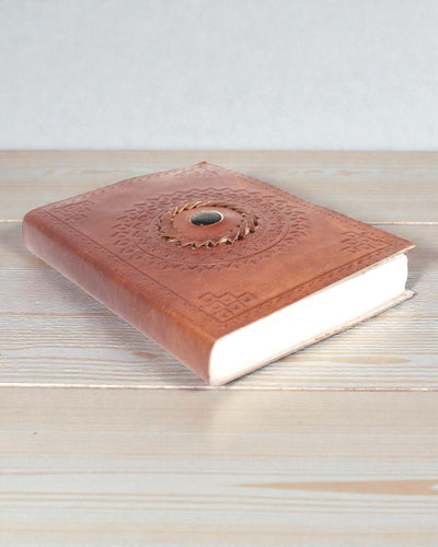 Kožený zápisník Čierny ónyx 17x12 cm