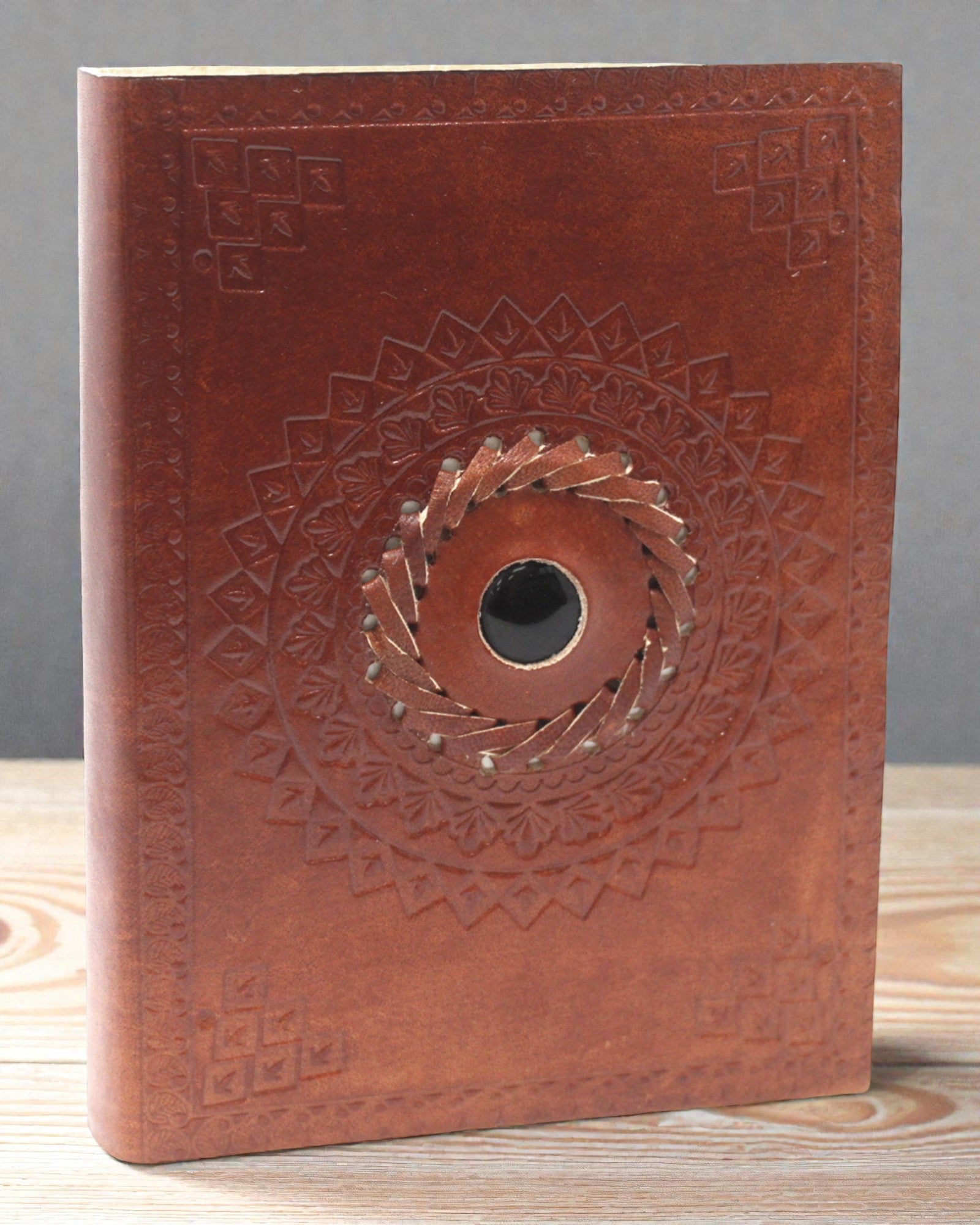 Kožený zápisník Čierny ónyx 17x12 cm