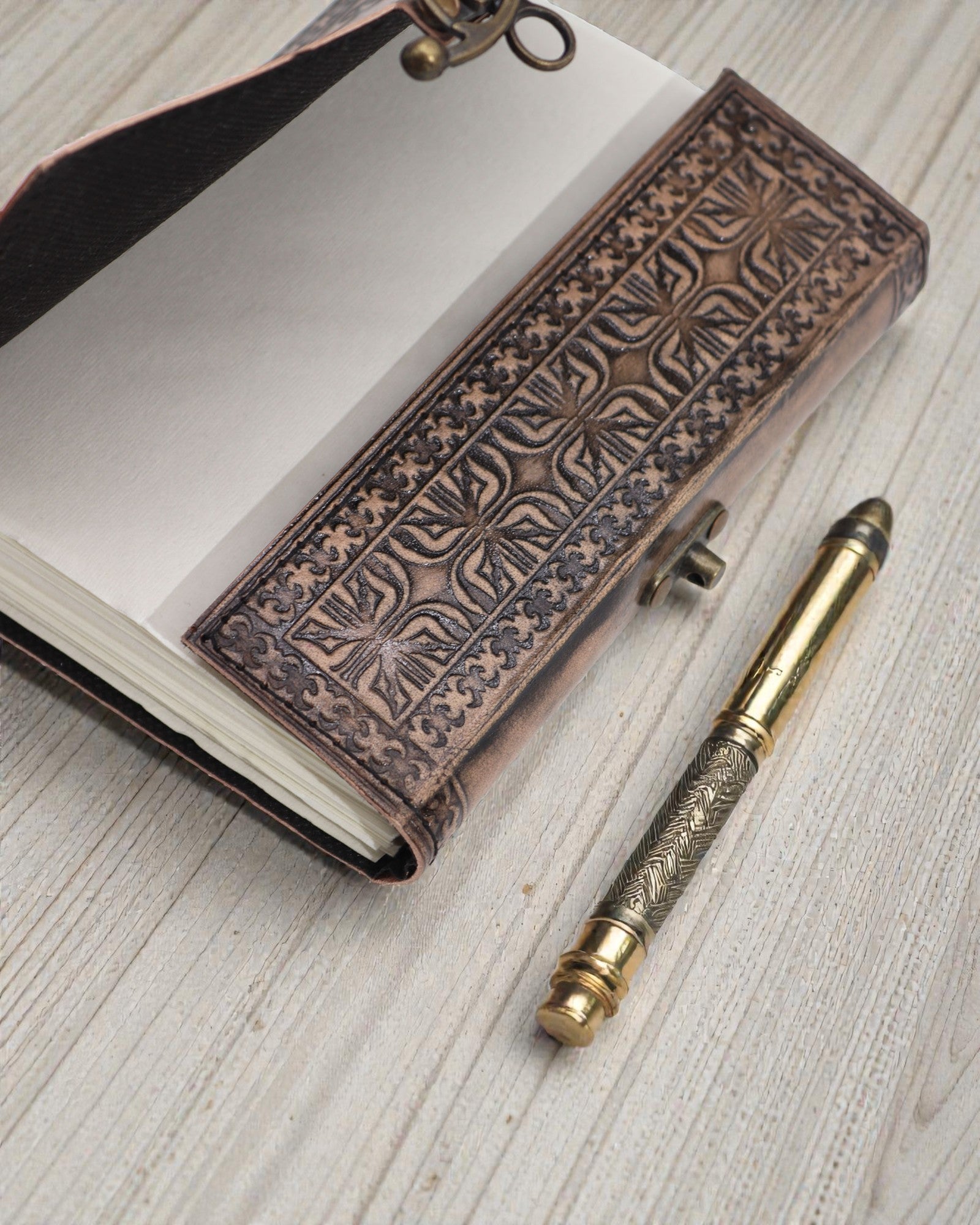 Skórzany Notatnik Lotos Mandala Serenity – Ezoteryczny Dziennik 17,5 × 12,5 cm