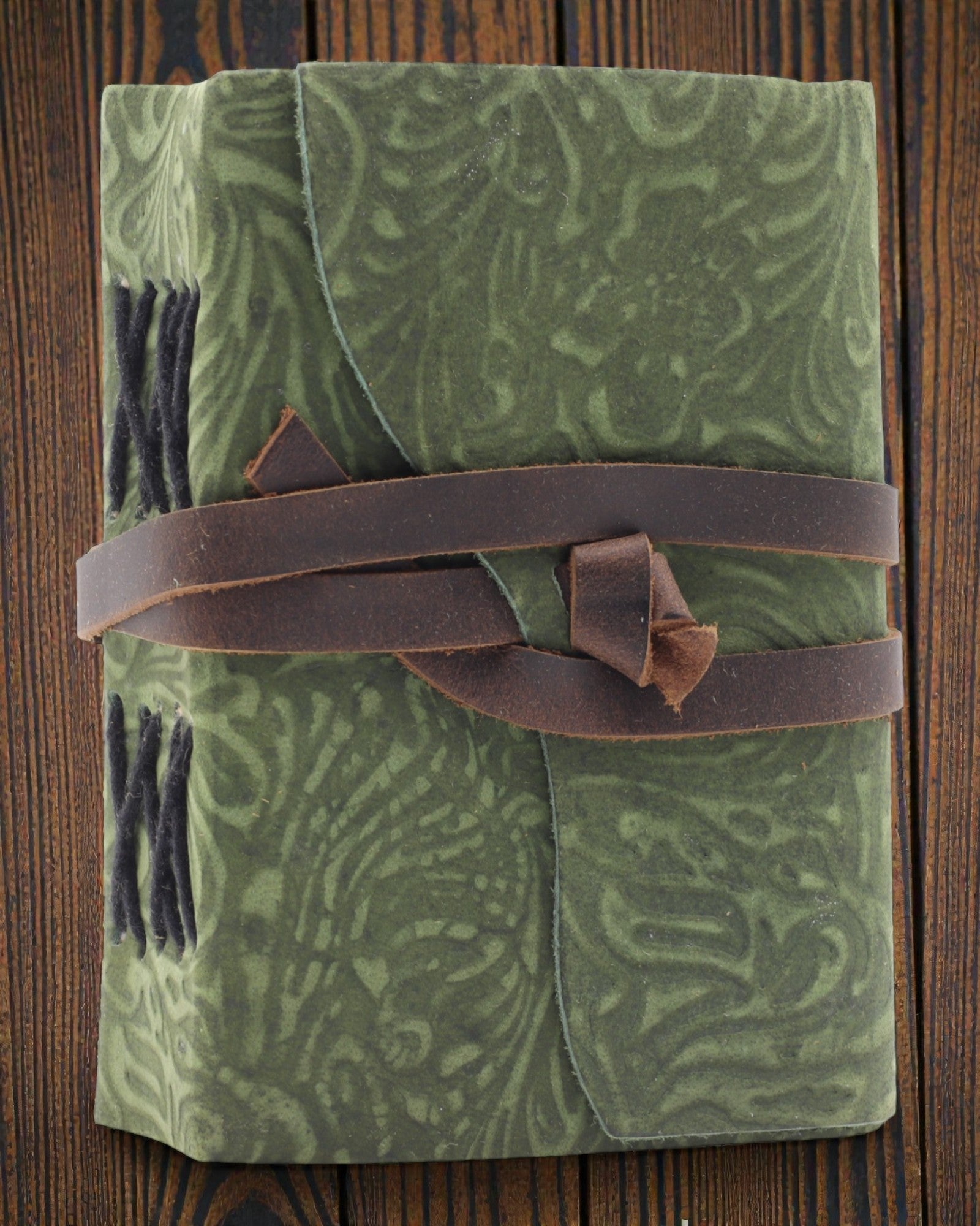 Green Maze Vintage – kožený zápisník so zostarnutými listami 12,7 × 8,9 cm