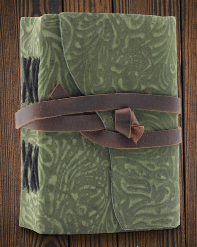 Green Maze Vintage – kožený zápisník so zostarnutými listami 12,7 × 8,9 cm