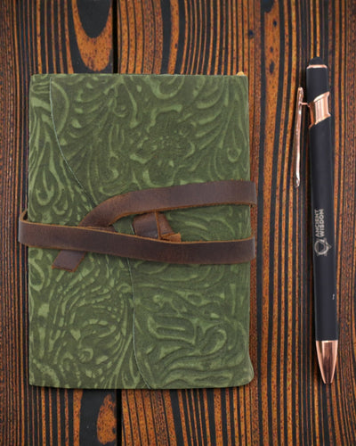 Green Maze Vintage – kožený zápisník so zostarnutými listami 12,7 × 8,9 cm