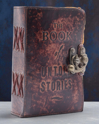 Antiqua Stories – kožený zápisník s umelo zostarnutými stránkami 15 × 10 cm, Zápisky nevyrozprávaných príbehov