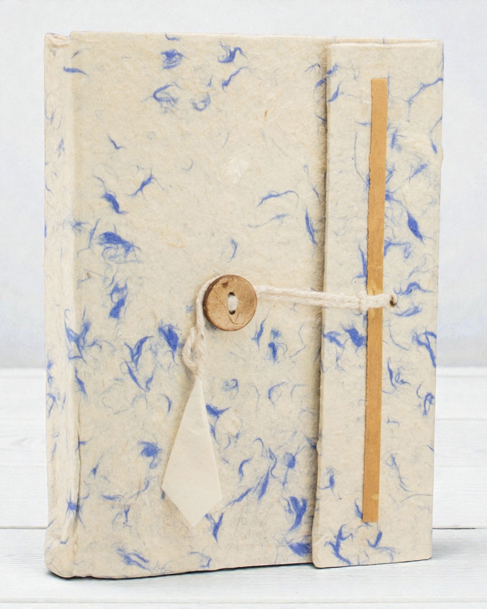 Med Lokta zápisník z miešanej modrej bavlny, veľký (15x12cm) – 45 listov