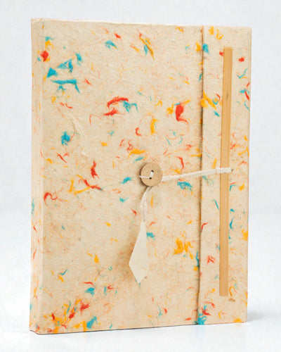 Lokta veľký bavlnený zápisník v zmiešaných farbách (21x15cm) - 45 listov - vrátane záložky