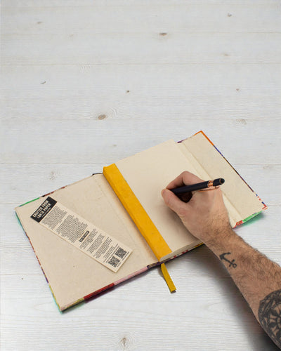 Lokta zošívaný zápisník – veľký (21x15cm) – 45 listov – obsahuje záložku – viacfarebný