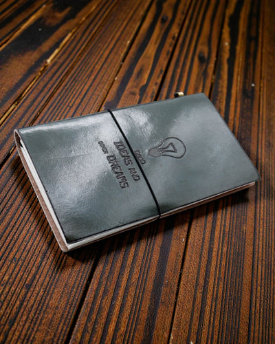 Ręcznie Wykonany Skórzany Notatnik Grey Ideas – Good Ideas and Other Dreams (80 stron)