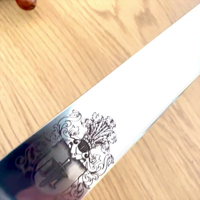 Oceľový rytiersky meč 84 cm v pošve - replika SW-114 s možnosťou personalizácie gravírovaním