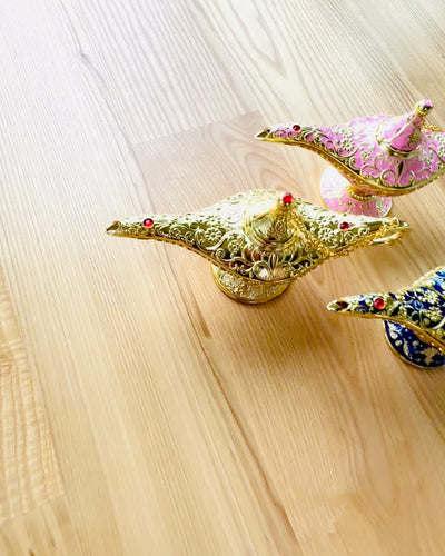 Magická Lampa Aladina s Možnosťou Gravírovania - Ružová Varianta, prepletená so zlatou