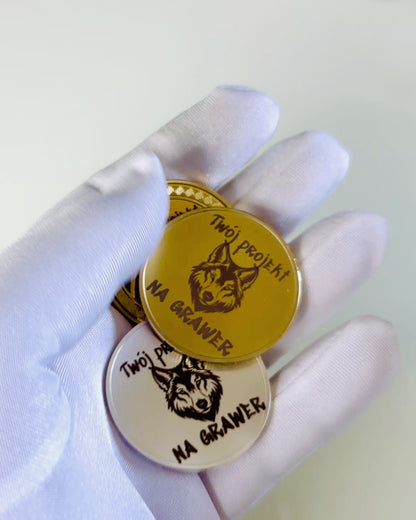 Prázdna Výzvová Minca s Možnosťou Personalizácie Gravírovaním – Zberateľská, 40mm, tri modely