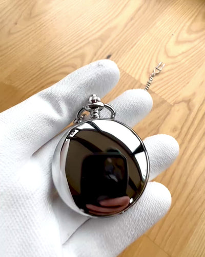 Klasické Vreckové Mechanické Hodinky s Dvojitým Krytom, Ručné, Strieborná Farba