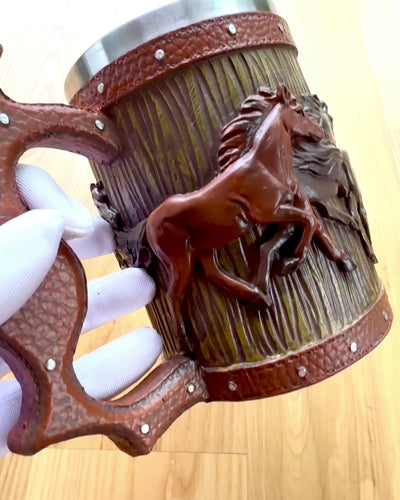 Kubek z Motywem Koni, 330 ml, możliwość personalizacji grawerem na prezent