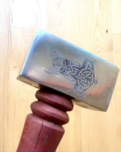 Mjölnir Kaldov – 33 cm, Ručne Kovaný Vikingský Kladivo s Možnosťou Gravírovania