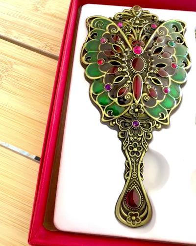 Zrkadlová sada "Motýlia elegancia" s hrebeňom