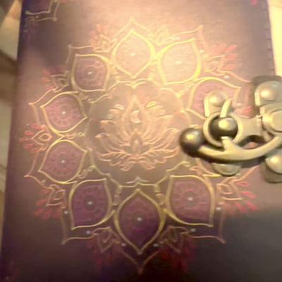Lotus Anima – Kožený zápisník Mandala lotosu so zostarnutými listami
