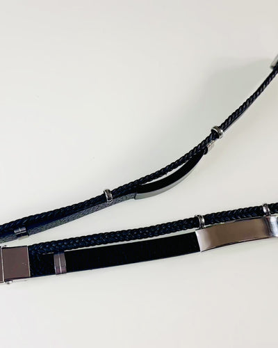 Pánsky náramok z PU kože a nehrdzavejúcej ocele s možnosťou gravírovania – Dostupný v dvoch farebných variantoch