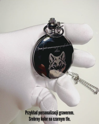 Čierne vreckové hodinky "Elegancia Času" s možnosťou personalizácie