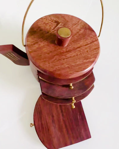 Retro Drewniany "Herbaciarnik" z Opcją Grawerowania