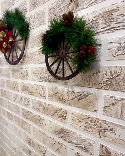 Dekoračná sada 3 x Vianočných Kolies "Veselá Hviezda" - možnosť personalizácie gravírovaním na darček